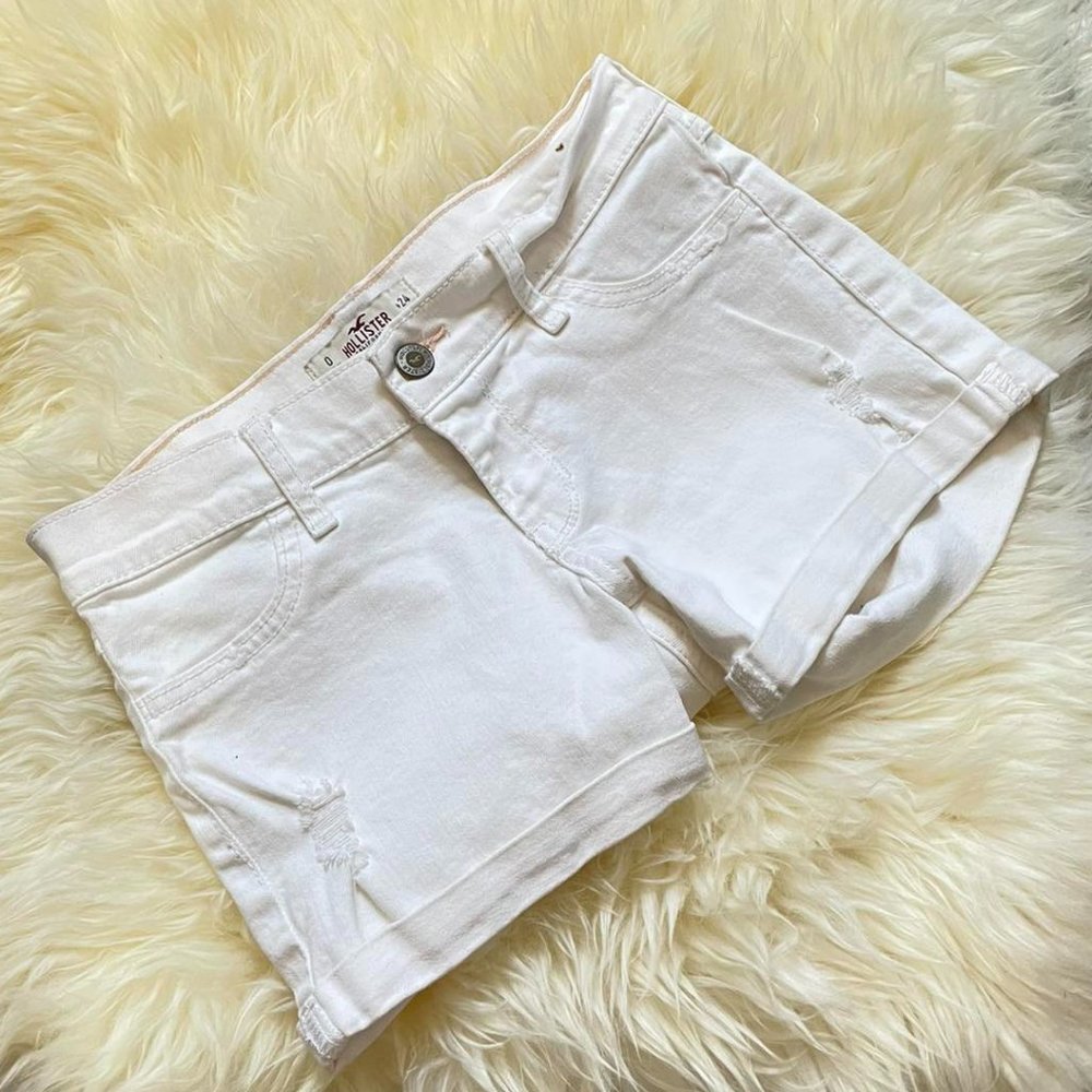 Hollister - White Jean shorts 0/24
